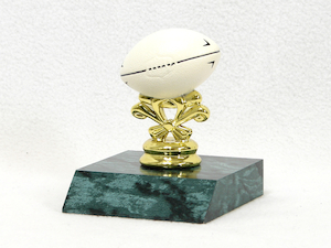 White Rugby Ball Trophy