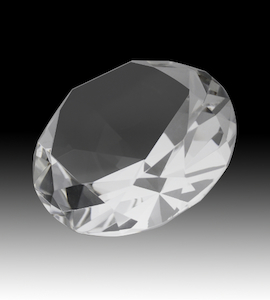 Management: Crystal Diamond Paperweight