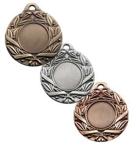 Antique Leaf & Scroll Medals