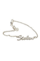 Stolen girlfriends club - stolen script bracelet, silver - trouble &. Fox + s…