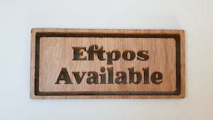 Eftpos sign wooden