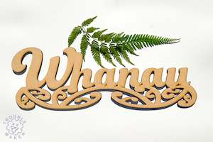 Whanau sign art, carved of wood