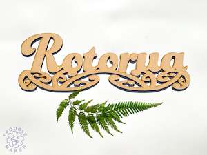 Rotorua sign art, carved of wood