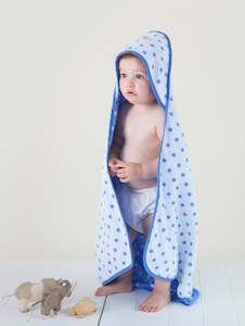 Baby Hooded Towel - Blue Dot