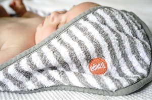 Baby Hooded Towel - Grey Stripe