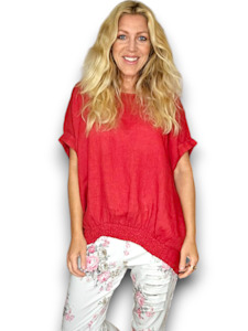 Helga May Merlot Red Plain River Tee