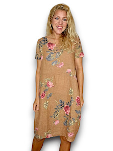 Helga May Caramel Thorn Rose Jungle Dress