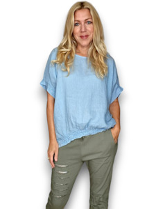 Clothing: Helga May Sky Blue Plain River Tee