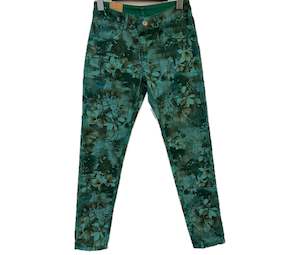 Reversible Stretch Denim Vert/Floral