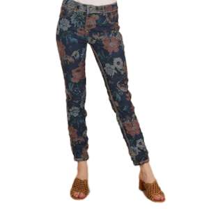 Reversible Stretch Denim Jean/Multi Floral