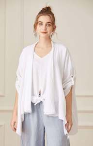 Clothing: Wednesday Lulu Waterfall Neckline Linen Jacket