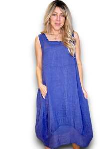 Clothing: Helga May Indigo Plain Maxi Tank Dress