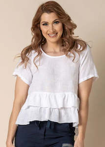 Imagine Fashion |Fallon Top | White