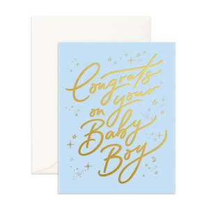 Fox & Fallow Congrats Baby Boy Greeting Card