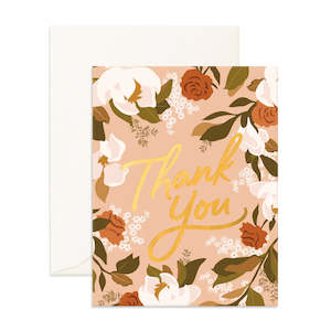 Clothing: Fox & Fallow Thank You Rose Magnolias Greeting Card