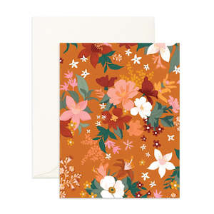 Clothing: Fox & Fallow Bohemia Tumeric Florals Greeting Card