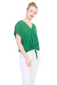 Clothing: Wednesday Lulu | Linen | Tie Top | with Adjustable Sleeves