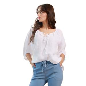 Wednesday Lulu Linen Tie Top