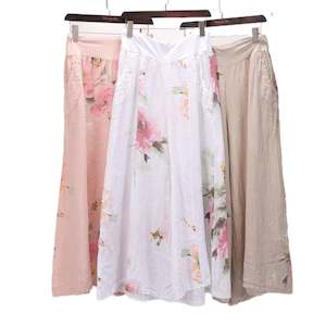 Wednesday Lulu Floral Linen Wide Leg Pants