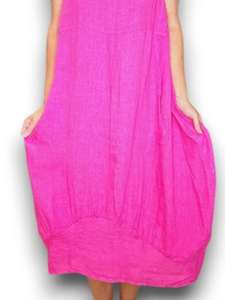 Clothing: Helga May Hot Pink Plain Mid Sleeve Maxi Dress