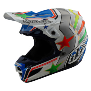 Clothing: SE5 ECE COMPOSITE HELMET RAYS WHITE / BLUE