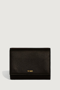 Women's Accessories: Yu Mei Black Deer Nappa Grace Wallet