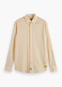 Scotch & Soda White + Yellow Stripe Shirt