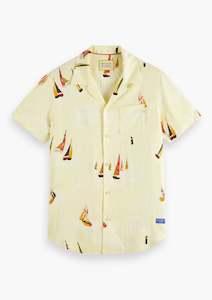 Scotch & Soda Yellow Boat Printed Shirt