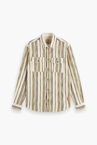 Scotch & Soda Yellow Blue Stripe Basket Weave Gradient Shirt