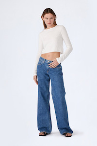 SLVRLAKE Sweet Memory Mica Low Rise Wide Leg Jean