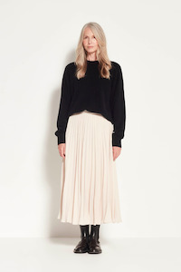 Womens Skirts: Juliette Hogan Ecru Posey Pleat Skirt