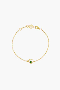 Zoe & Morgan 22k Gold Plate with Chrome Diopside Kind Heart Bracelet