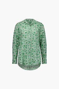 Caitlin Crisp Liberty Green Linen Loveshack Shirt