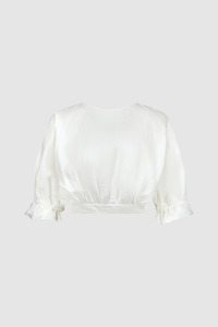 Caitlin Crisp White Linen Krissy Crop