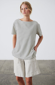 Laing Black + Ecru Stripe Pablo T-Shirt