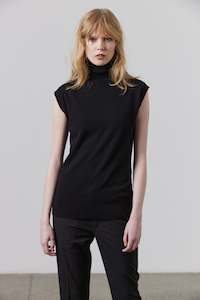 Laing Black Sleeveless Polo