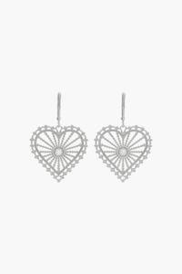 Zoe & Morgan Sterling Silver with White Zircon Amor Earrings