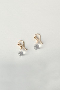 Earrings 1: Charlotte Penman Gold Quartz Gem Droplet Earrings