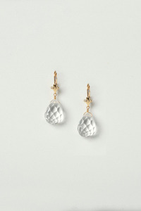 Charlotte Penman Gold Quartz Fleur Gem Drop Earrings