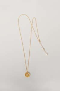 Charlotte Penman Gold Zircon + Pearl Tuya Neckalce