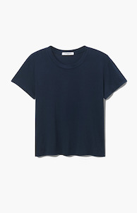 Perfect White Tee Navy Harley Boxy Crew