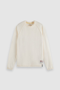 Knitwear Sale: Scotch & Soda Denim White Melange Structured Pullover