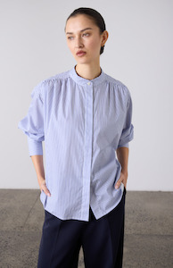 Laing Blue + White Stripe Gabi Blouse