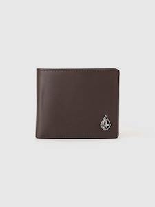 Clothing: Volcom Single Stone Leather Wallet - Dark Brown