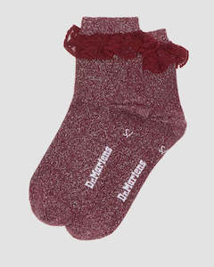 Clothing: Dr. Martens Frill Sock Organic Cotton Blend - Cherry Red