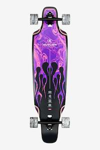 Globe Outlier Drop Through Longboard Purple Flames 36"