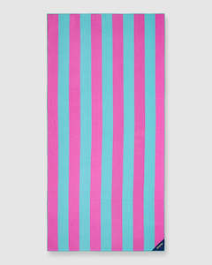 Dritimes TIFFANY-PINK STRIPE BEACH TOWEL