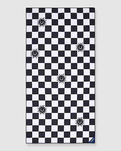 Dritimes CHECKED OUT BLACK BEACH TOWEL