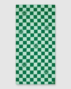 Dritimes CHECKED OUT GREEN BEACH TOWEL