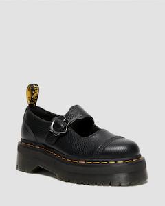 Dr. Martens Addina Quad Flower Mary Jane - Black Milled Nappa